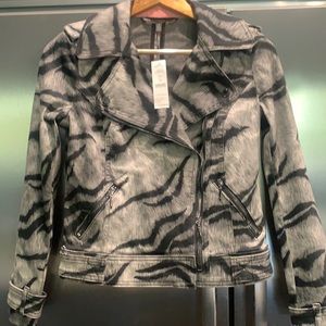 White House Black Market coated denim jacket size 0 NWT